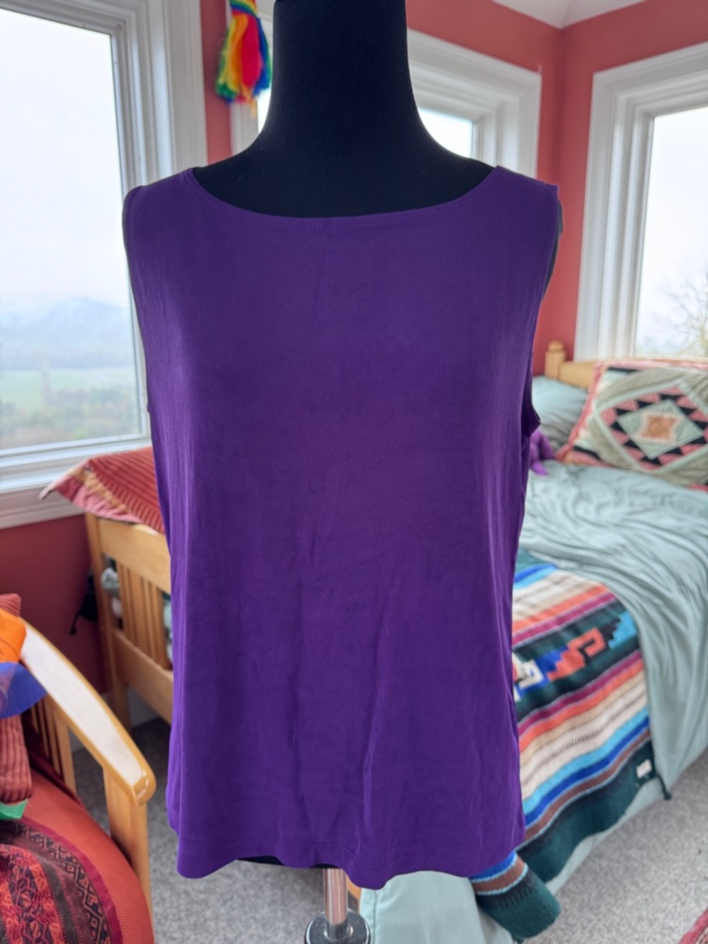 Chico's Travelers Stretch Tank Top Large. Chicos size 2. Purple